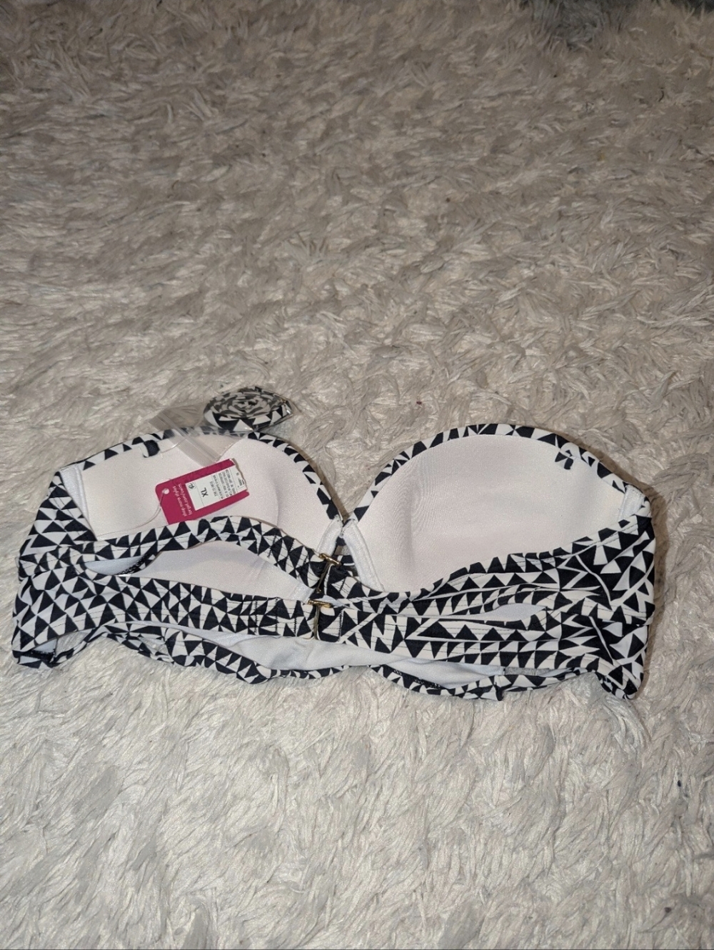 Nwt Xhilaration Black & White Bikini Top Sz XL - Picture 3 of 5